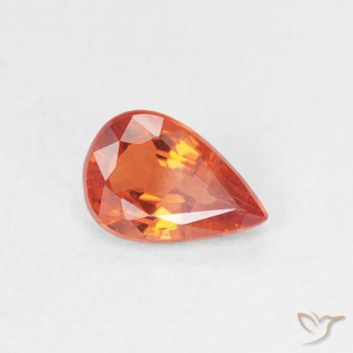 0.58 ct Red Sapphire Stone, Natural Sapphire in Pear Facet Shape for Sale