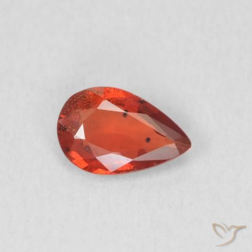 0.42 ct Red Sapphire Stone, Natural Sapphire in Pear Facet Shape for Sale