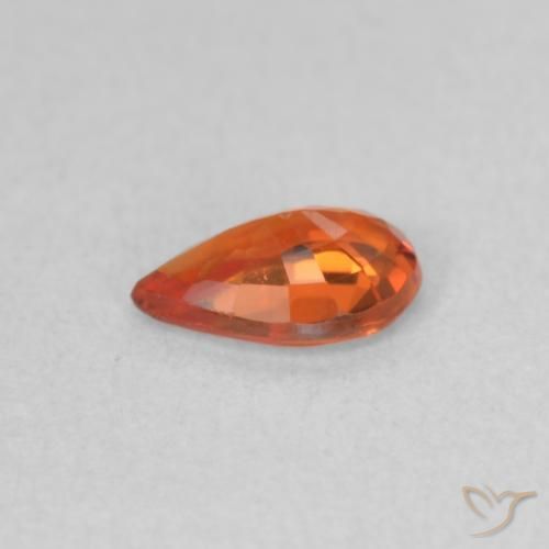 Sapphire Gemstone in 6 x 4 mm (calibrated) Size for Sale, Sapphire Stone in Reddish Orange Color