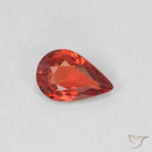 0.40 ct Red Sapphire Stone, Natural Sapphire in Pear Facet Shape for Sale
