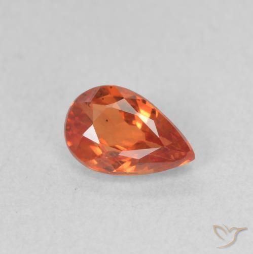 0.58 ct Red Sapphire Stone, Natural Sapphire in Pear Facet Shape for Sale