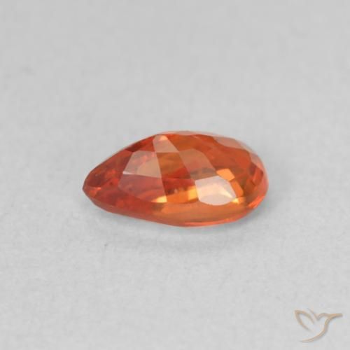 Sapphire Gemstone in 6 x 4 mm (calibrated) Size for Sale, Sapphire Stone in Reddish Orange Color