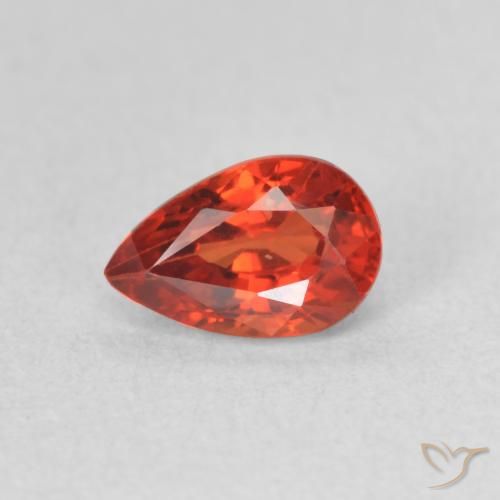 0.73 ct Red Sapphire Gemstone, Sapphire Gem in Pear Facet Shape for Sale.