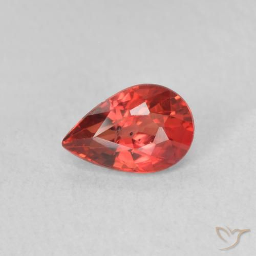 0.56 ct Red Sapphire Gemstone, Sapphire Gem in Pear Facet Shape for Sale.