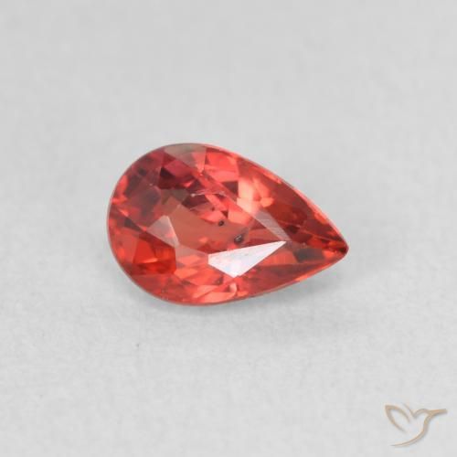 0.56 ct Red Sapphire Stone, Natural Sapphire in Pear Facet Shape for Sale