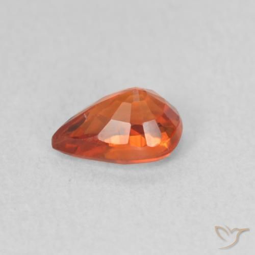 Sapphire Gemstone in 6 x 4 mm (calibrated) Size for Sale, Sapphire Stone in Reddish Orange Color