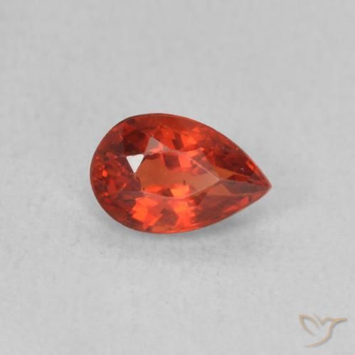 0.50 ct Red Sapphire Stone, Natural Sapphire in Pear Facet Shape for Sale