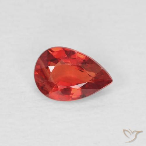 0.57 ct Red Sapphire Stone, Natural Sapphire in Pear Facet Shape for Sale