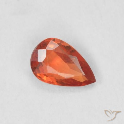 0.51ct Natural Bright Crimson Red Sapphire, Pear Shape, VS