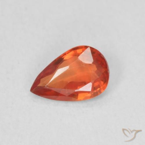 0.51 ct Red Sapphire Stone, Natural Sapphire in Pear Facet Shape for Sale