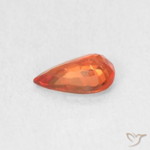 Sapphire Gemstone in 6.3 x 4.1 mm Size for Sale, Sapphire Stone in Bright Crimson Red Color