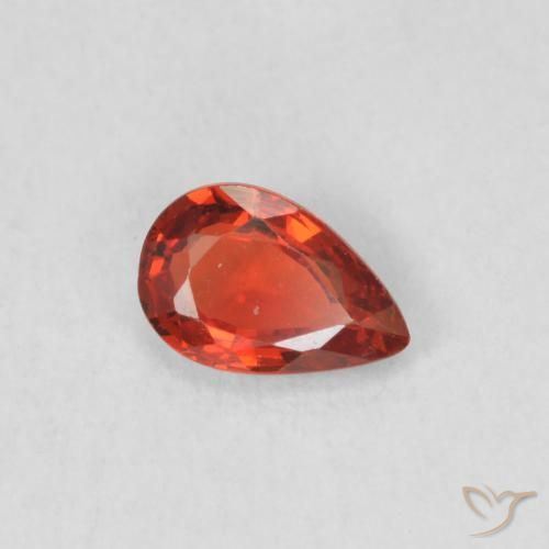 0.42 ct Red Sapphire Stone, Natural Sapphire in Pear Facet Shape for Sale