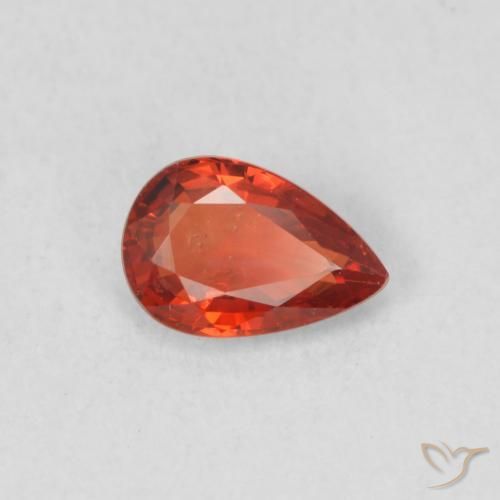 0.55 ct Red Sapphire Stone, Natural Sapphire in Pear Facet Shape for Sale