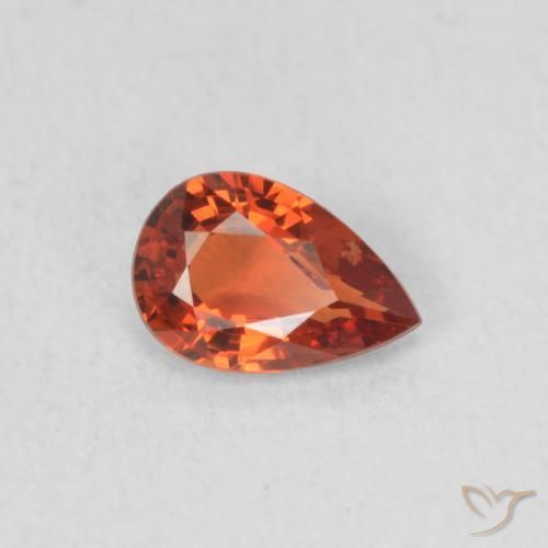 0.48 ct Red Sapphire Stone, Natural Sapphire in Pear Facet Shape for Sale