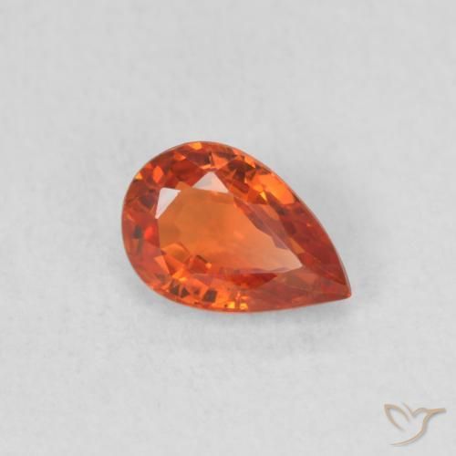 0.59 ct Red Sapphire Stone, Natural Sapphire in Pear Facet Shape for Sale