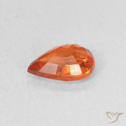 Sapphire Gemstone in 6 x 4 mm (calibrated) Size for Sale, Sapphire Stone in Reddish Orange Color