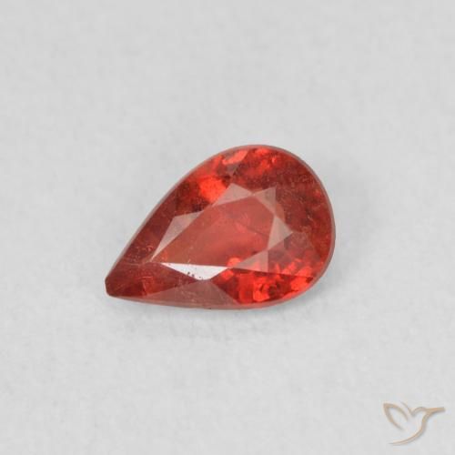 0.43ct Natural Bright Crimson Red Sapphire, Pear Shape, VS