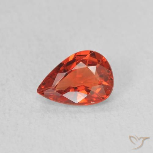 0.41ct Natural Bright Crimson Red Sapphire, Pear Shape, VS