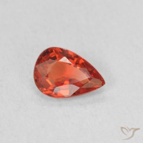 0.41 ct Red Sapphire Stone, Natural Sapphire in Pear Facet Shape for Sale