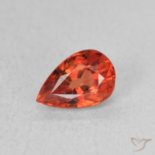 0.66 ct Red Sapphire Gemstone, Sapphire Gem in Pear Facet Shape for Sale.