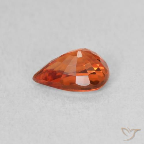Sapphire Gemstone in 6.1 x 4.2 mm Size for Sale, Sapphire Stone in Fire Orange Color