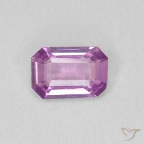 0.59ct Natural Intense Pinkish Purple Sapphire, Emerald Cut, VVS