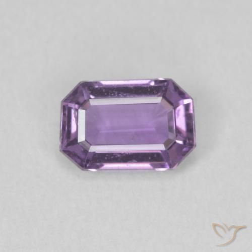 0.61ct Natural Light Grape Purple Sapphire, Emerald Cut, VS