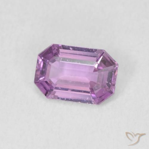 0.57 ct Purple Sapphire Stone, Natural Sapphire in Octagon Step Cut Shape for Sale