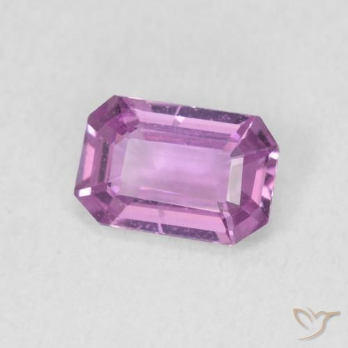0.66 ct Purple Sapphire Stone, Natural Sapphire in Octagon Step Cut Shape for Sale