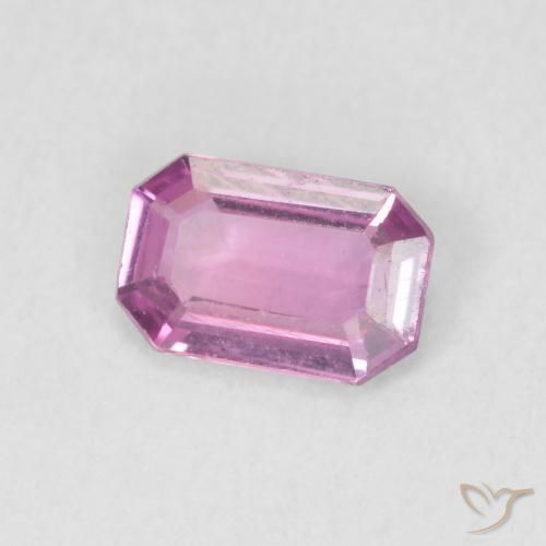 0.57 ct Purple Sapphire Stone, Natural Sapphire in Octagon Step Cut Shape for Sale
