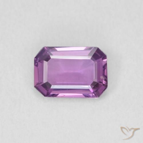 0.62ct Natural Medium Purple Sapphire, Emerald Cut, VVS