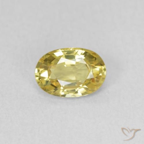 0,54 ct loser gelber Saphir, 5,7 x 4 mm Ovalschliff aus Tansania, Photo A