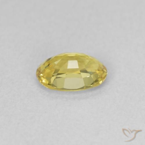 Sapphire Gemstone in 5.7 x 4 mm Size for Sale, Sapphire Stone in Light Gold Color