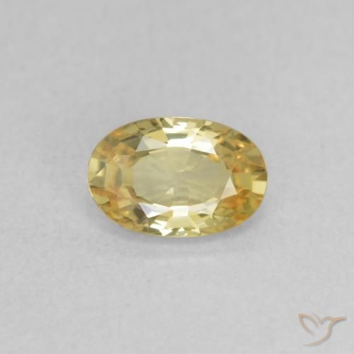 0.54ct Natural Medium Yellow Sapphire, Oval, VVS