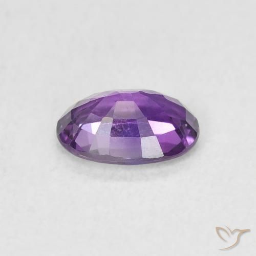 Sapphire Gemstone in 6.3 x 4.3 mm Size for Sale, Sapphire Stone in Intense Violet Color