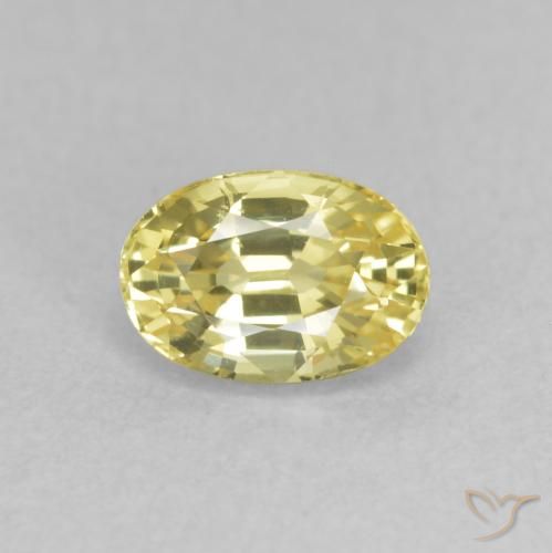 0.81ct Natural Light Yellow Sapphire, Oval, VVS