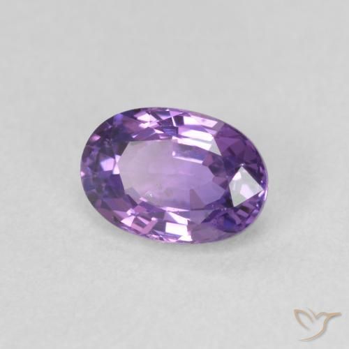 0.65 ct Purple Sapphire Stone, Natural Sapphire in Oval Facet Shape for Sale