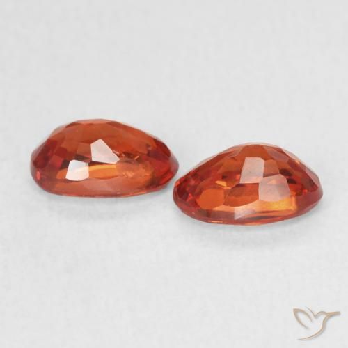 Sapphire Gemstones in 6 x 4 mm (calibrated) Size for Sale, Sapphire Stones in Medium Orange Color