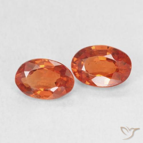 1.15 ctw Orange Sapphire Stones, Natural Sapphire in Oval Facet Shape for Sale