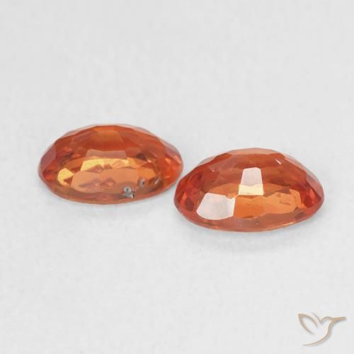 Sapphire Gemstones in 6 x 4 mm (calibrated) Size for Sale, Sapphire Stones in Reddish Orange Color