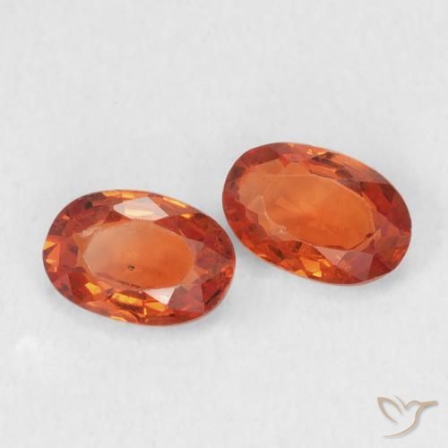 1.18 ctw Orange Sapphire Stones, Natural Sapphire in Oval Facet Shape for Sale