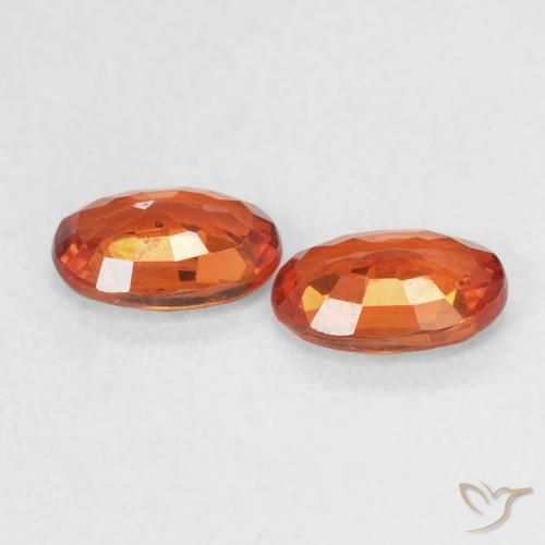 Sapphire Gemstones in 6 x 4 mm (calibrated) Size for Sale, Sapphire Stones in Amber Orange Color