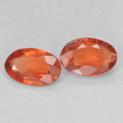 1.04 ctw Orange Sapphire Stones, Natural Sapphire in Oval Facet Shape for Sale