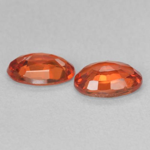 Sapphire Gemstones in 6 x 4 mm (calibrated) Size for Sale, Sapphire Stones in Amber Orange Color