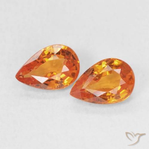 1.07ctw Natural Bright Orange Sapphire, Pear Shape, VS