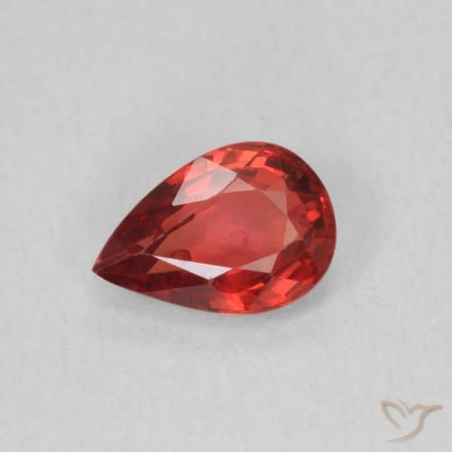 0.50ct Natural Deep Red Sapphire, Pear Shape, VVS