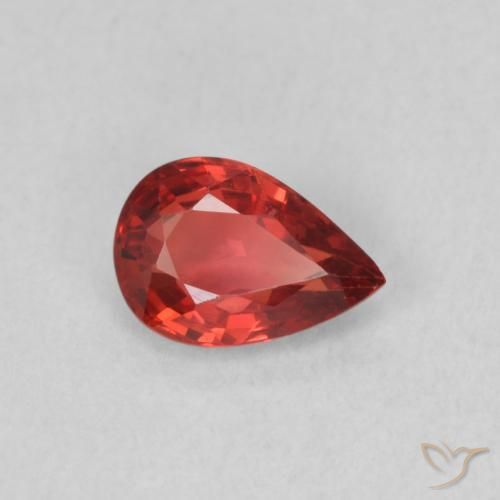 0.50 ct Red Sapphire Stone, Natural Sapphire in Pear Facet Shape for Sale