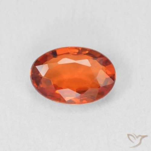 0.64ct Natural Reddish Orange Sapphire, Oval, VVS