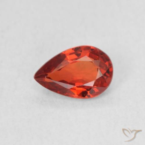 0.47ct Natural Fire Red Sapphire, Pear Shape, VVS