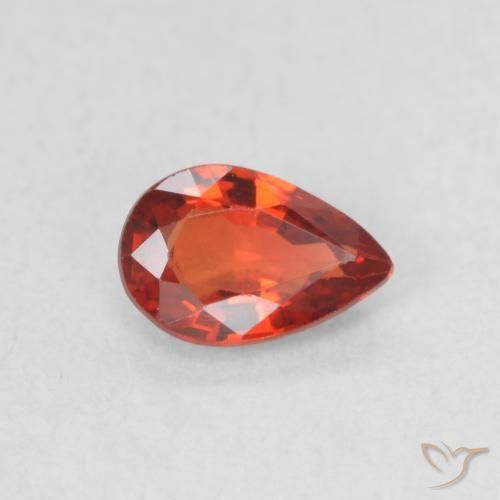 0.47 ct Red Sapphire Stone, Natural Sapphire in Pear Facet Shape for Sale